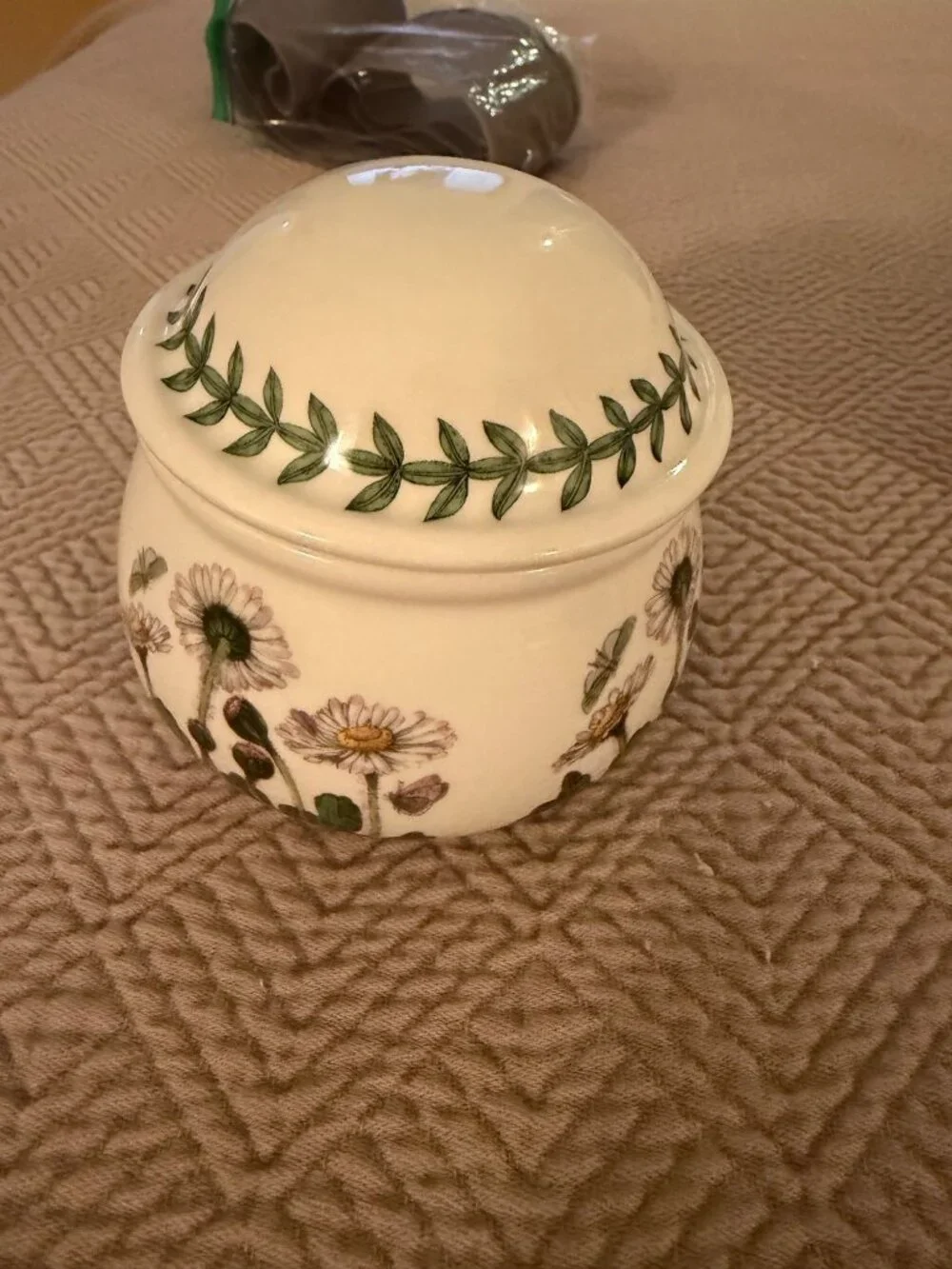 Portmeirion Botanic Garden Round Ceramic Lid Covered Sugar Bowl Dining Vintage